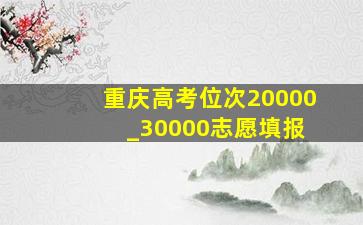 重庆高考位次20000 _30000志愿填报